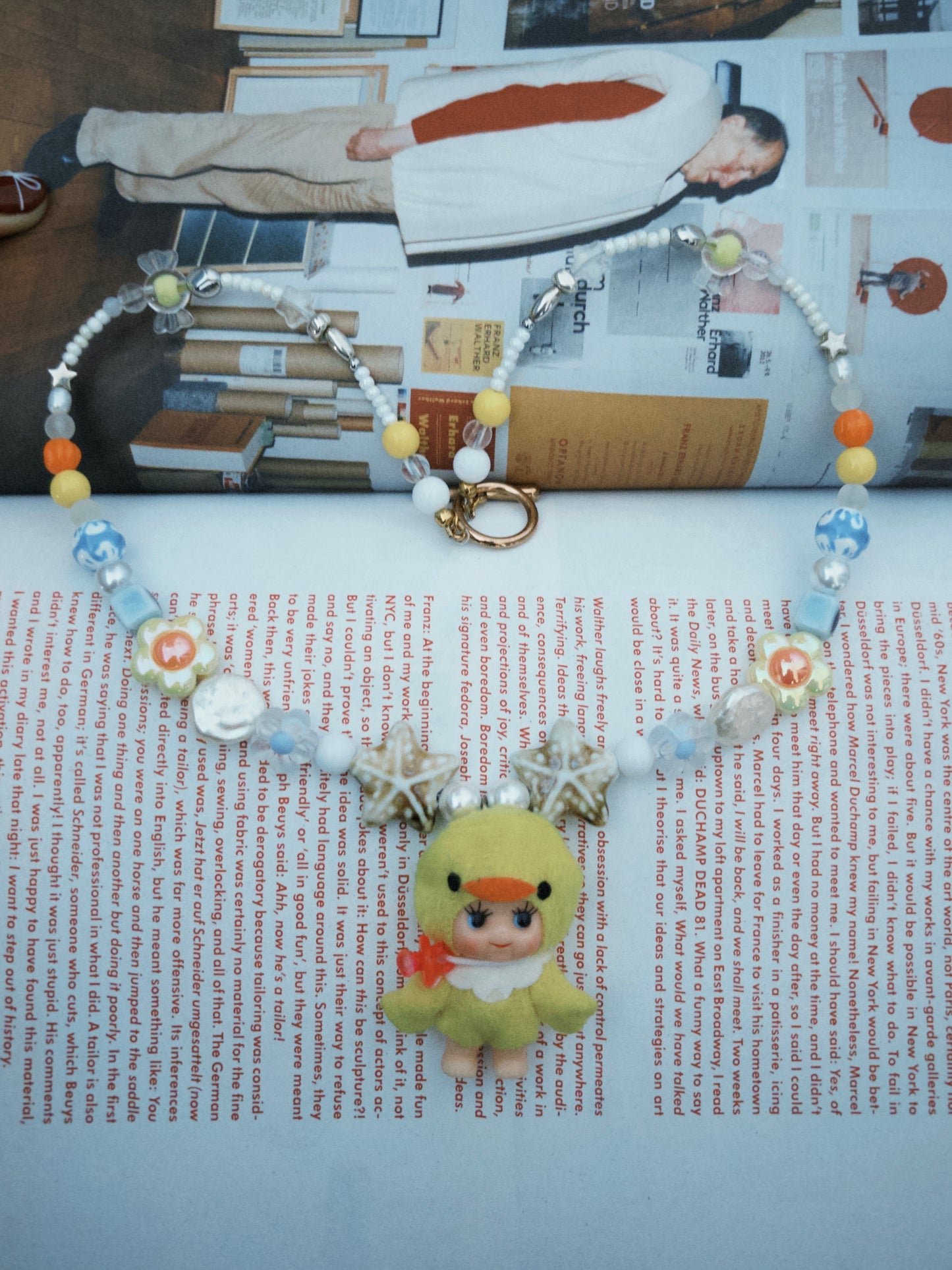 YELOLLOW DUCK KEWPIE NECKLACE